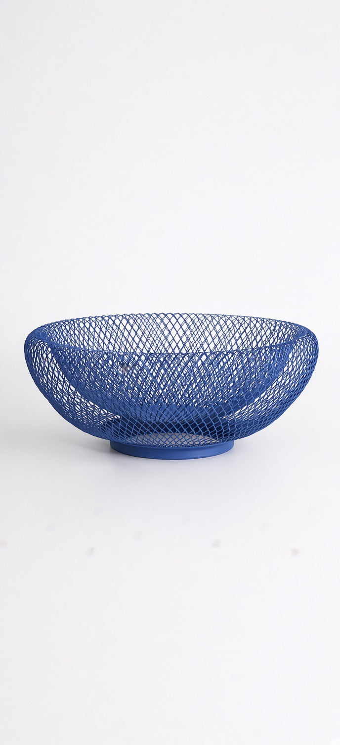Modern Geometric Wire Fruit Bowl - Klein Blue / Minimalist Decorative Basket 北歐極簡幾何鐵藝水果籃｜克萊因藍 收納置物盤